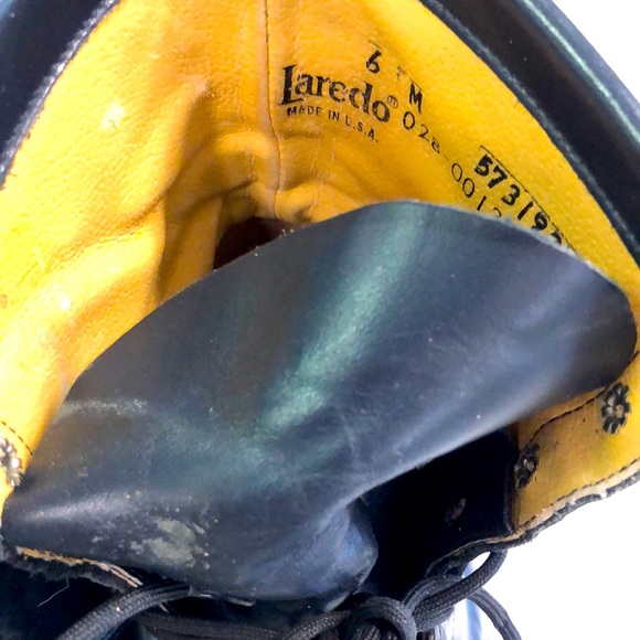 Vintage Laredo Navy Leather Granny Boots 6M - Picture 11 of 11